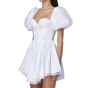 Adeirlina Here Comes the Sun Puff Sleeve Corset Dress